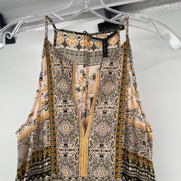 BCBG MAXAZRIA Womens Sleeveless Romper Cinched Waist Multicolor Print Small New - Picture 6 of 9